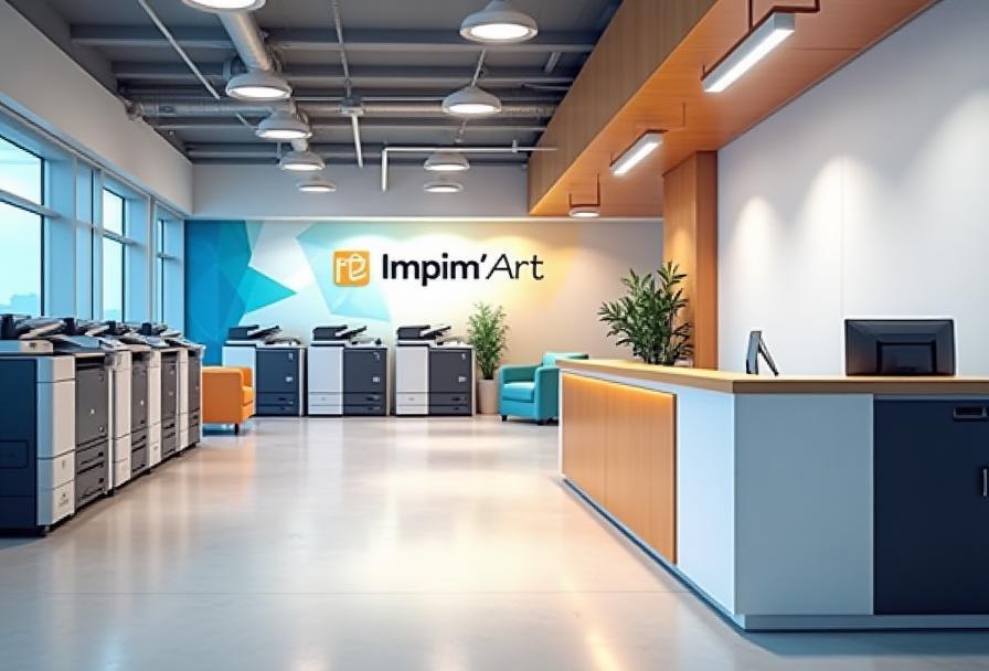 Vue du centre Imprim’Art, imprimantes et accueil chaleureux.
